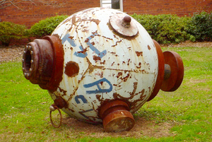 "Memory Bomb" by Adam Walls is on the green space beside the Bristol Virginia Fire Department on Lee Street.