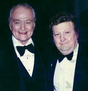 Throughout his career, Charles Goodwin, right, rubbed elbows with such celebrities as Red Skelton. Photo from Goodwin's personal collection.