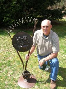 Rick Radman uses a variety of metal items to create sculpture. (Photo by Joe Tennis|Bristol Herald Courier)