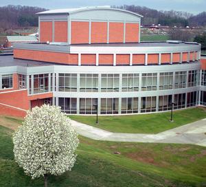 Located on the college's main campus adjacent to Tri-Cities Airport, the 36,000-square foot building contains a 500-seat theater, fine arts classrooms, and a physical education laboratory.