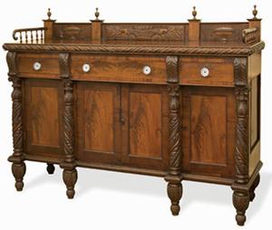 This mahogany sideboard (c. 1820s) is part of the exhibit, "A Century of Furniture: The Rose Cabinet Shops," at William King Regional Arts Center in Abingdon, Va.