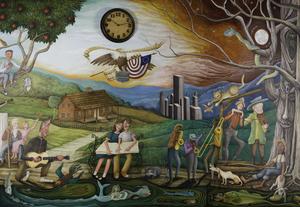 Appalachian America is one of eight individual panels in the mural at the Bristol Public Library.