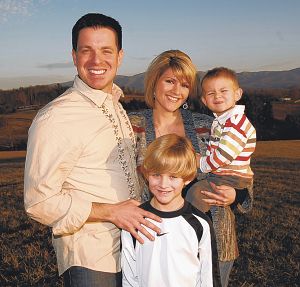 Eric and Holly Griffith now live in Bluff City, Tenn. with their sons Gunner, age 9, and Owen, age 2. (Photo by Earl Neikirk/Bristol Herald Courier)
