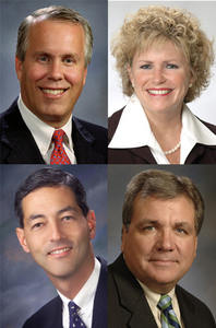 Left to right, top: Kevin Crutchfield, Alpha Natural Resources, Abingdon, Va. and Etta Clark, Eastman Chemical Company, Kingsport, Tenn.; Bottom: Dr. Roger Emory, Plastic Surgery Specialists, Abingdon, Va., and Patrick Kane, Wellmont Health System, Kingsport, Tenn.