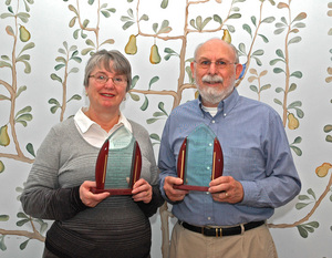 Janice and Jim Cowan of Abingdon with their awards.