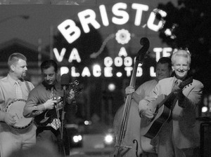 The Del McCoury Band performs on the State Street Stage during Bristol's Rhythm & Roots music festival. (By Earl Neikirk/Bristol Herald Courier) 
