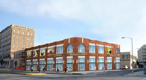 An artist's rendition of the Birthplace of Country Music Alliance Heritage Center is superimposed onto an actual photo of the Cumberland Street location in downtown Bristol. (Photo illustration by David Crigger)