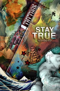 Carver's award-winning poster for Stay True Tattoo Company. (Tusculum College photo)