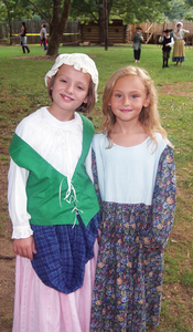 Selena Hayes (left) with friend and fellow cast member Samantha Bowman.