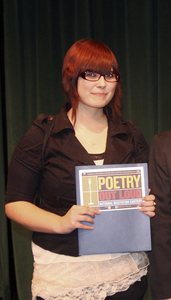 VA Region 1 Poetry Out Loud first place winner is Kylee Kilbourne of Union High School in Big Stone Gap, Va.