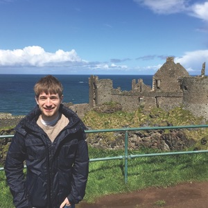 Keegan Luckey-Smith stands near Dunluce Castle in Northern Ireland.