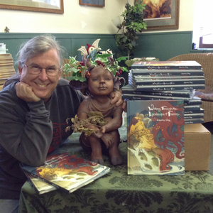 Charles Vess and friend show off his new book, "Walking Through the Landscape of Faerie."
