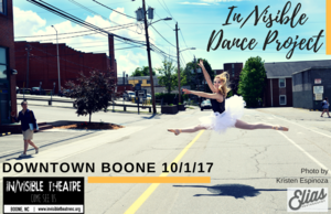 In/Visible Theatre holds its Dance Project in downtown Boone, North Carolina in October. (photo by Kristen Espinoza)
