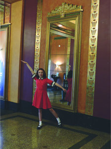 Lucy Tester as Annie poses in the Paramount Center for the Arts. (photo by Ann McAllister)