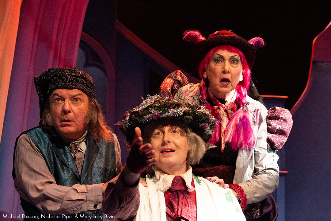 Michael Poisson, Nicholas Piper and Mary Lucy Bivins in 'Jacob Marley's Christmas Carol'