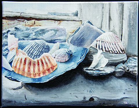 Seashells, acrylic by Helen Campbell. Virginia High School