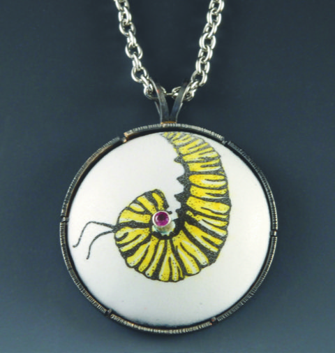 Monarch Caterpillar pendant by Charity Hall