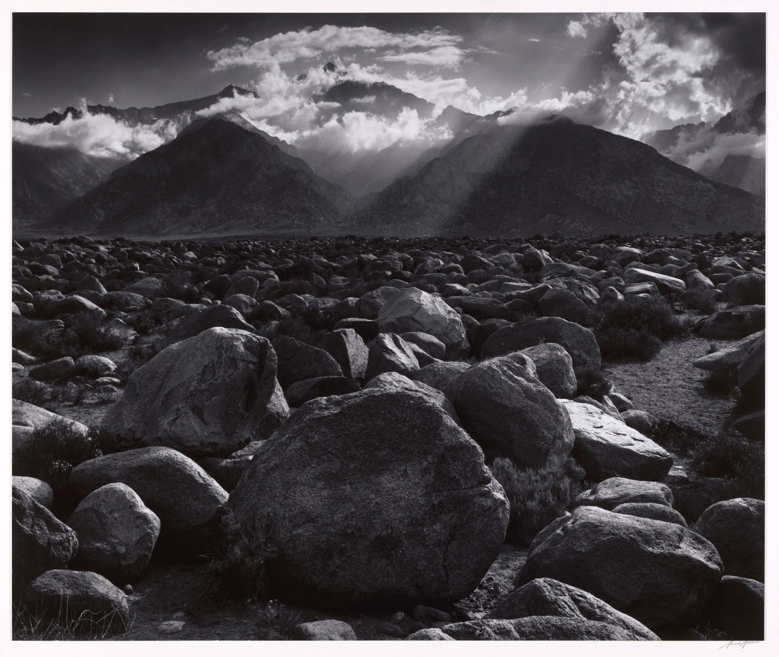 Mount Williamson, The Sierra Nevada, from Manzanar, California, 1944, printed 1973–75, Ansel Adams (American, 1902–1984), gelatin silver print. Virginia Museum of Fine Arts, Adolph D. and Wilkins C. W