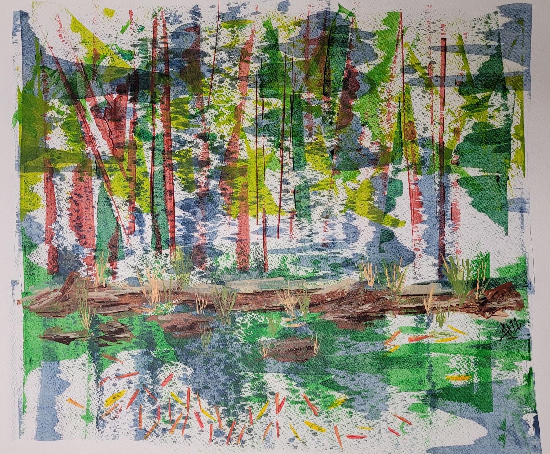 'Forest Pond with First' by Edward Harsen