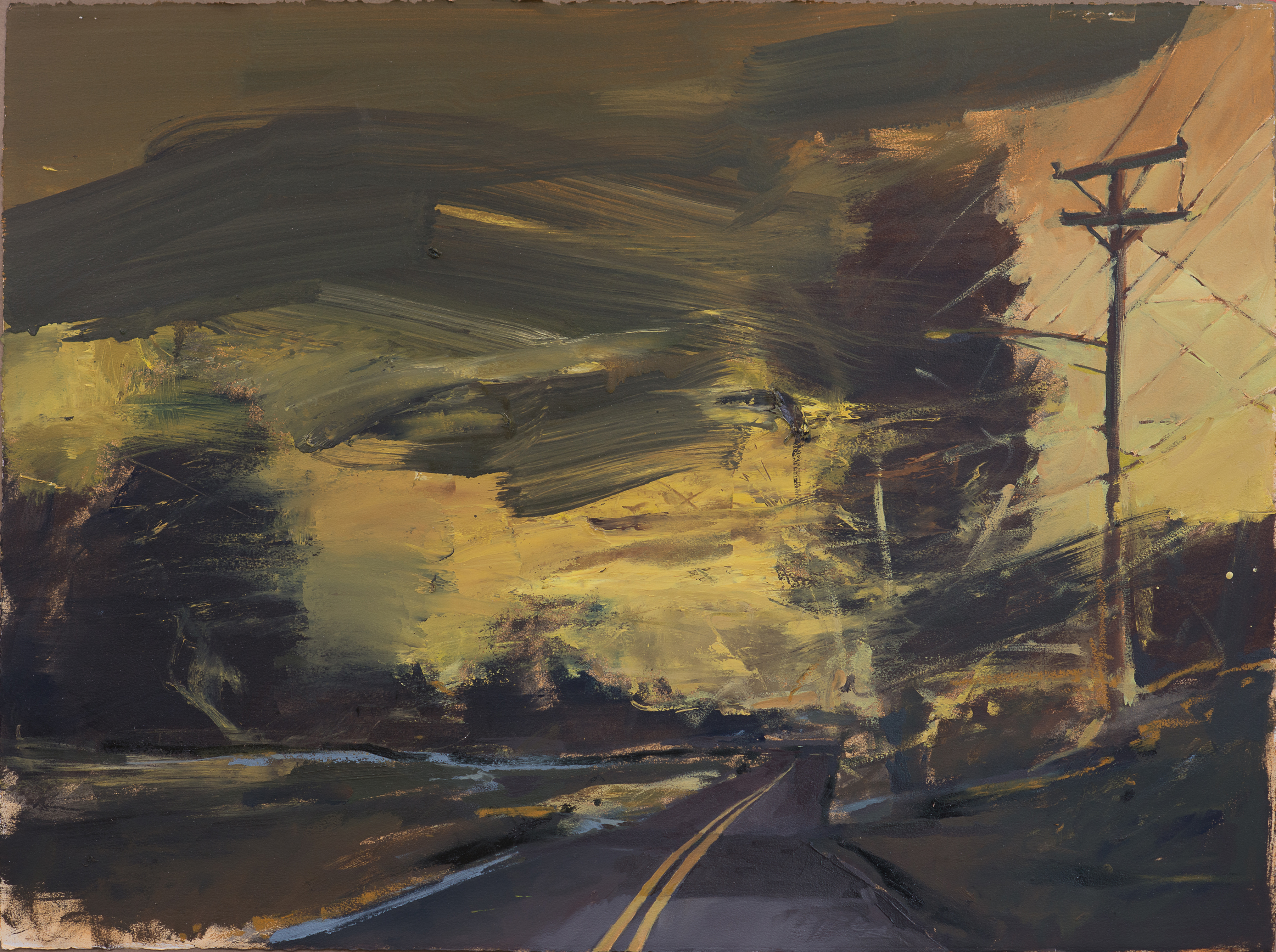 'Yellow Sky,' oil on paper, 22x30 inches, 2022" by Charles Goolsby is part of Emory & Henry faculty exhibition.