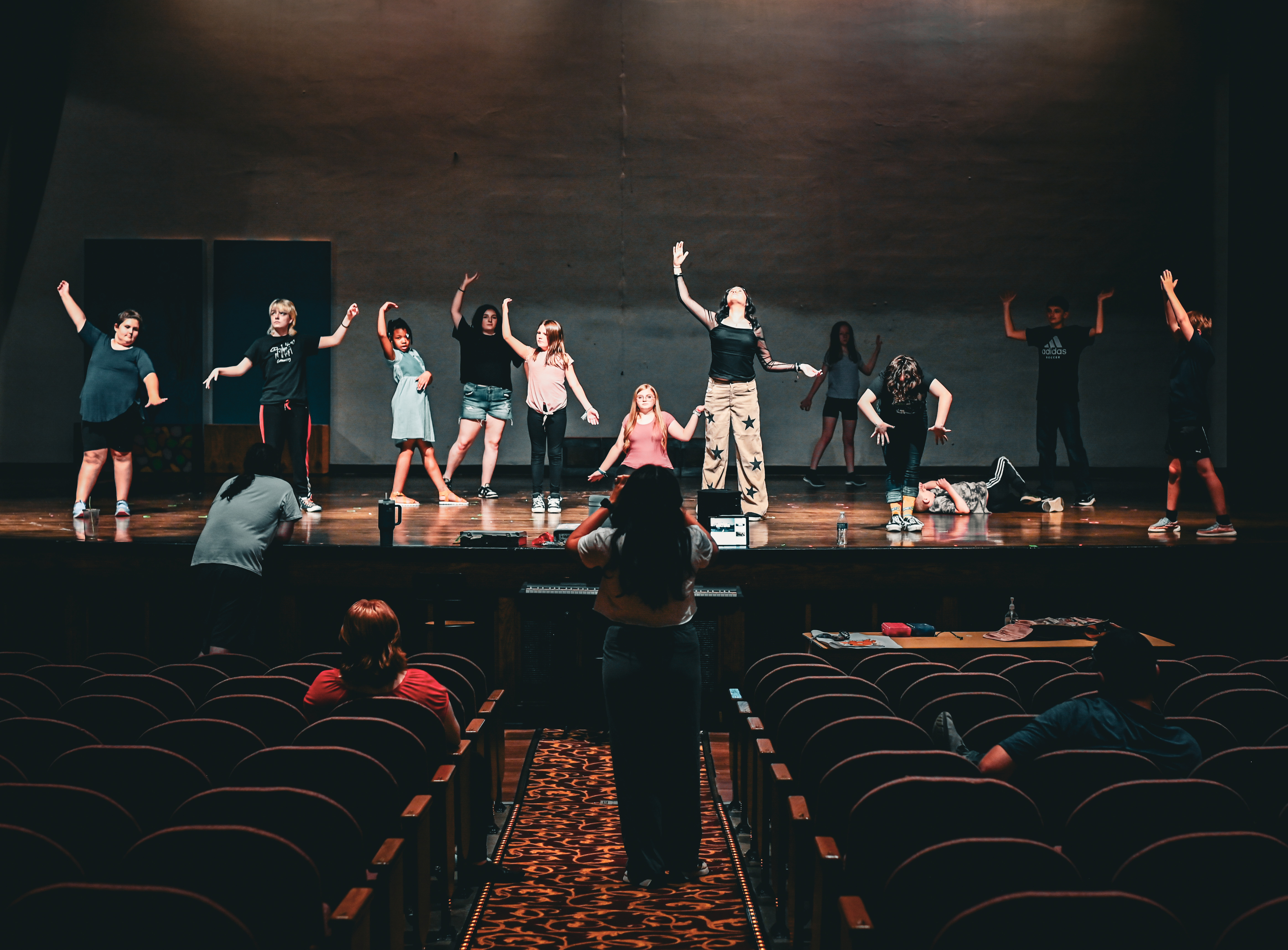 Campers rehearse for the show.