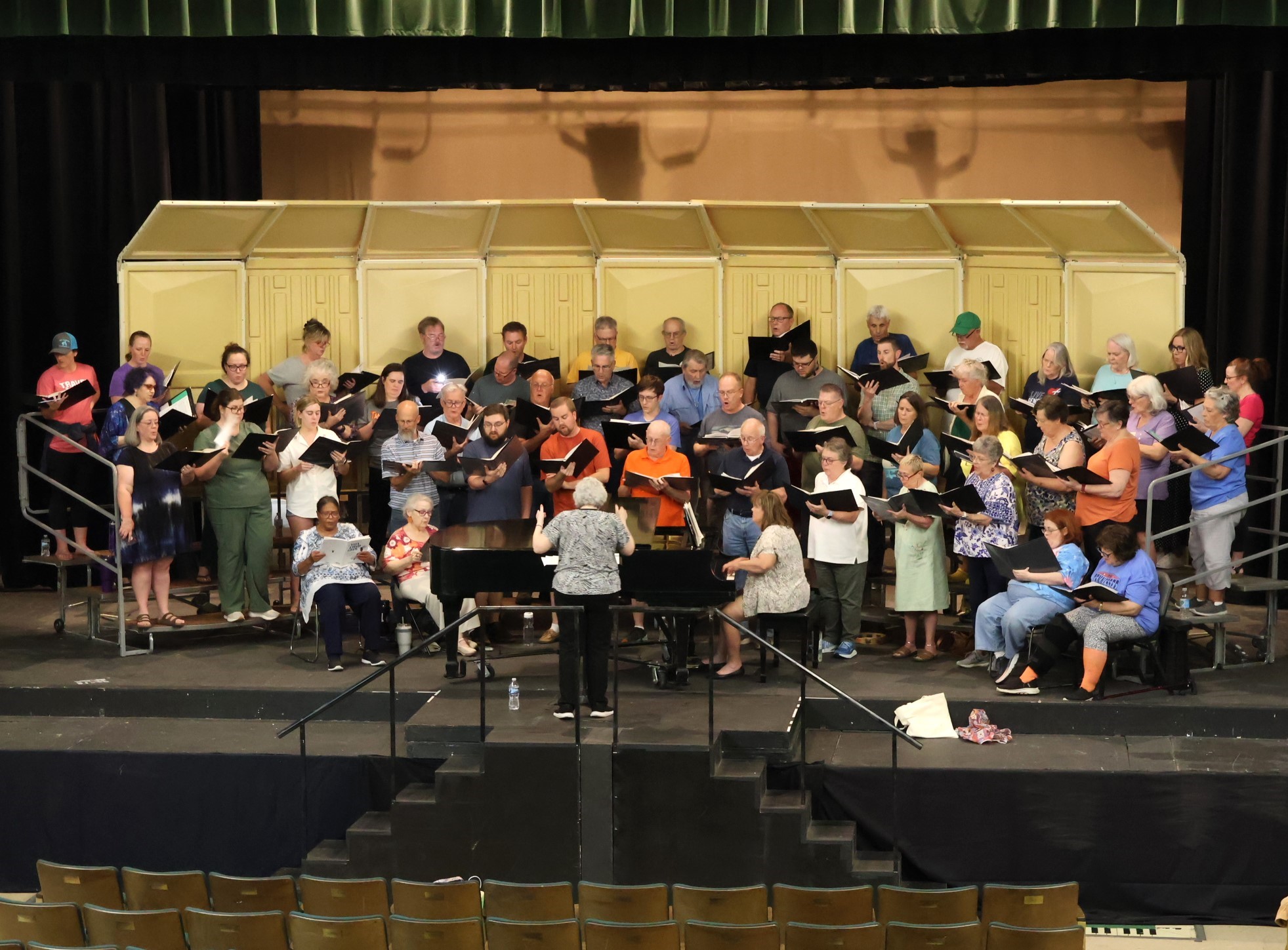 The Tusculum University Chorus rehearses for its concert Monday, May 5.